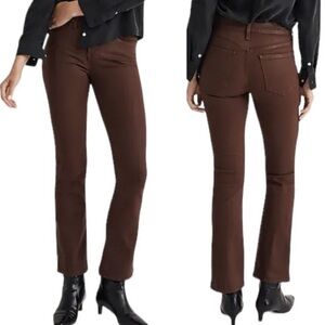 Madewell Mid Rise Coated Kick Out Jeans